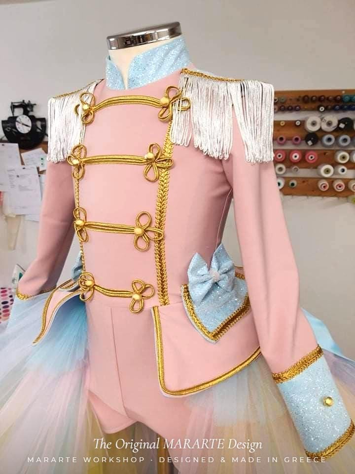 The Pastel Glimmer Nutcracker Romper with Removable Train – photo 3