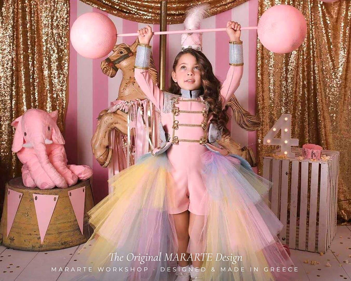 The Pastel Glimmer Nutcracker Romper with Removable Train – photo 5