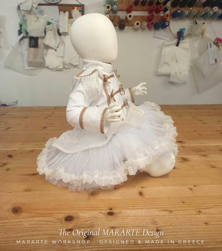 Baby White & Gold Nutcracker Dress – photo 4
