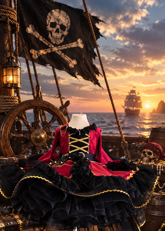 "Black Pearl" Pirate Princess Shortie -Preorders  👸🏴‍☠️🎀