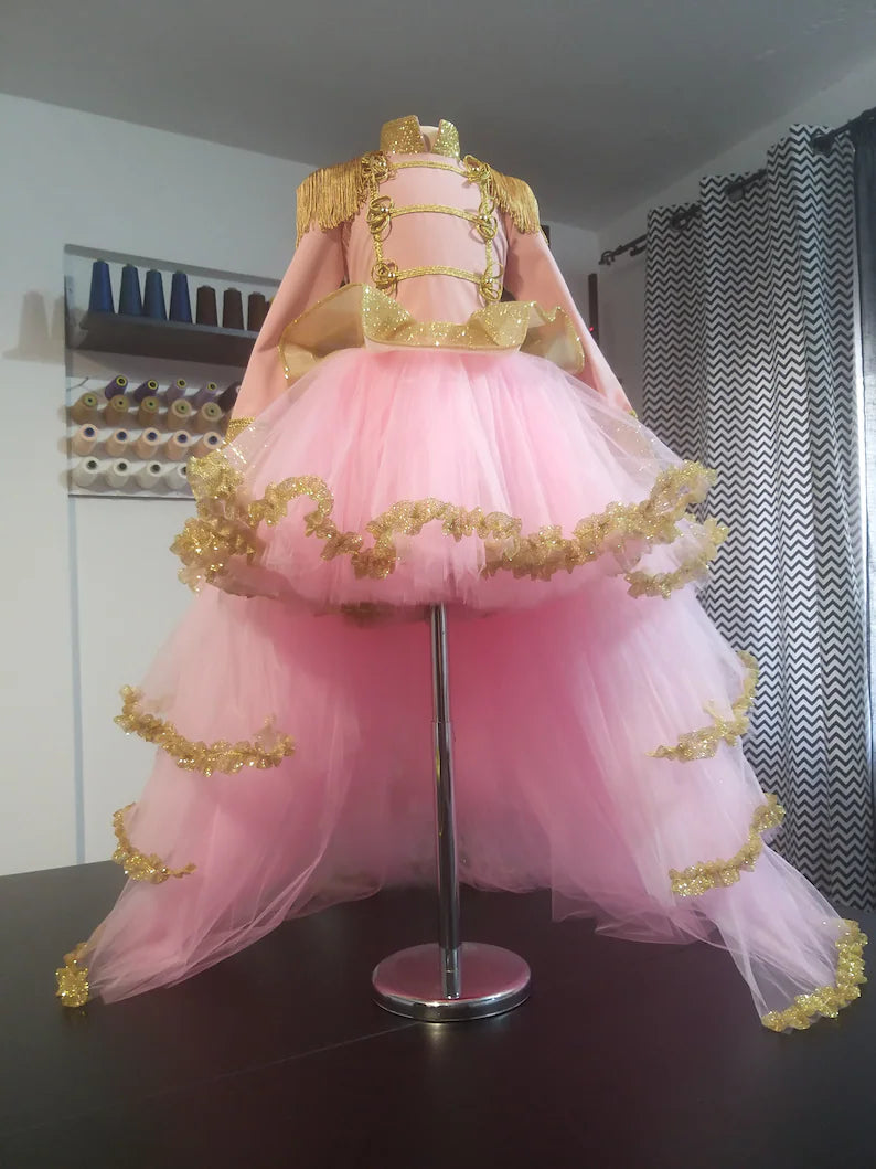 "Rose Gold" Nutcracker dress with removable train