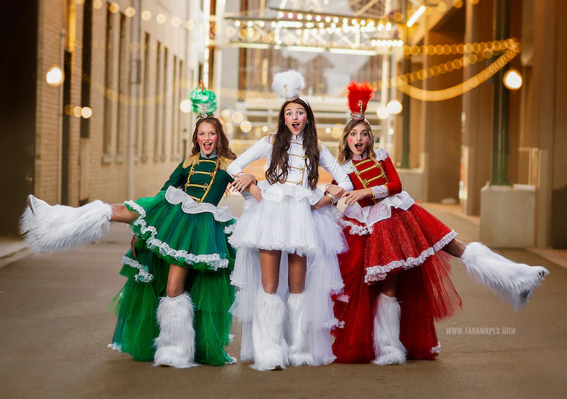 "Emerald" Nutcracker dress with removable train