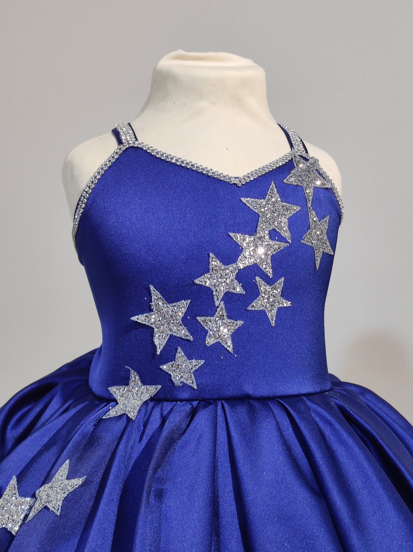 Blue Satin Midnights Dress| Taylor Inspired Star dress | Satin Star Dress/medium puffiness