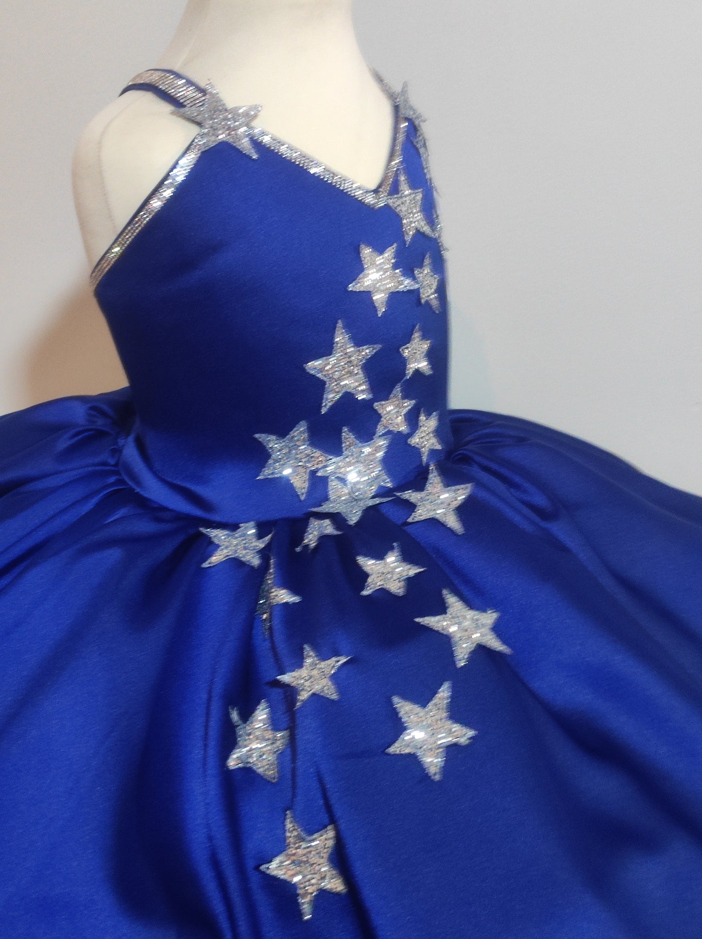 Blue Satin Midnights Dress| Taylor Inspired Star dress | Satin Star Dress/double puffiness