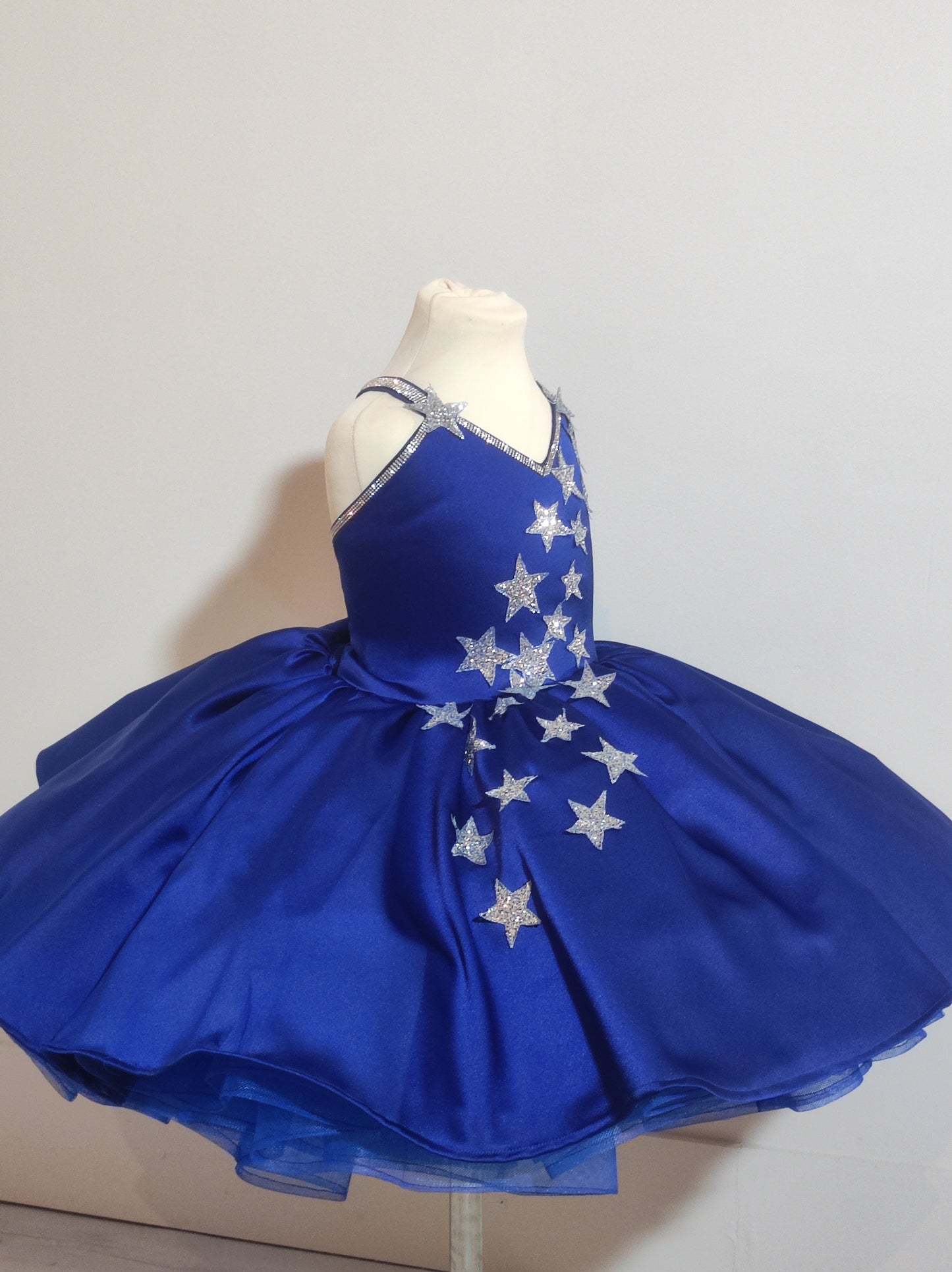 Blue Satin Midnights Dress| Taylor Inspired Star dress | Satin Star Dress/double puffiness