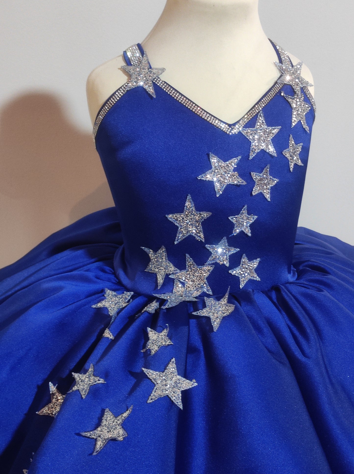 Blue Satin Midnights Dress| Taylor Inspired Star dress | Satin Star Dress/double puffiness