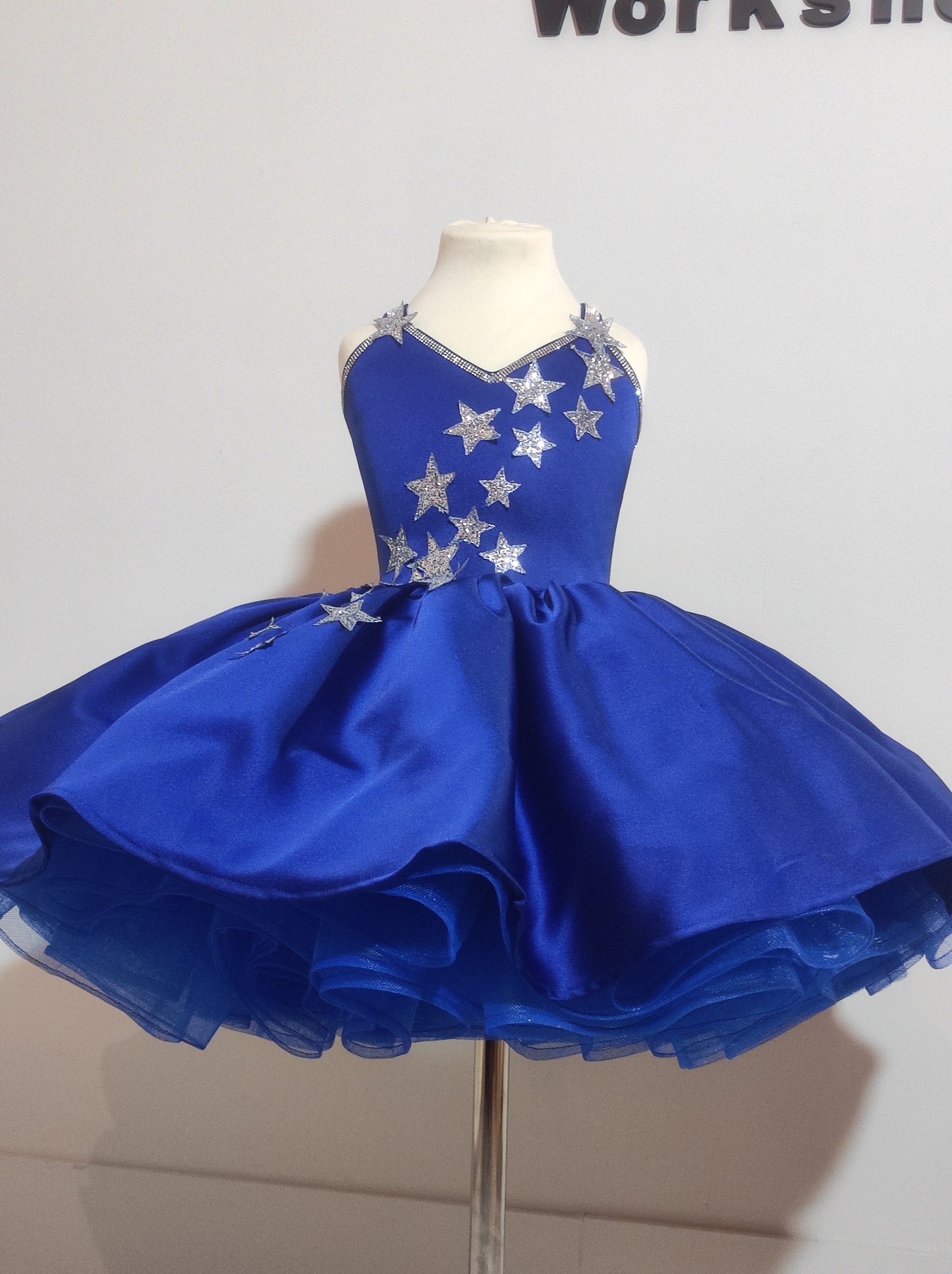 Blue Satin Midnights Dress| Taylor Inspired Star dress | Satin Star Dress/double puffiness