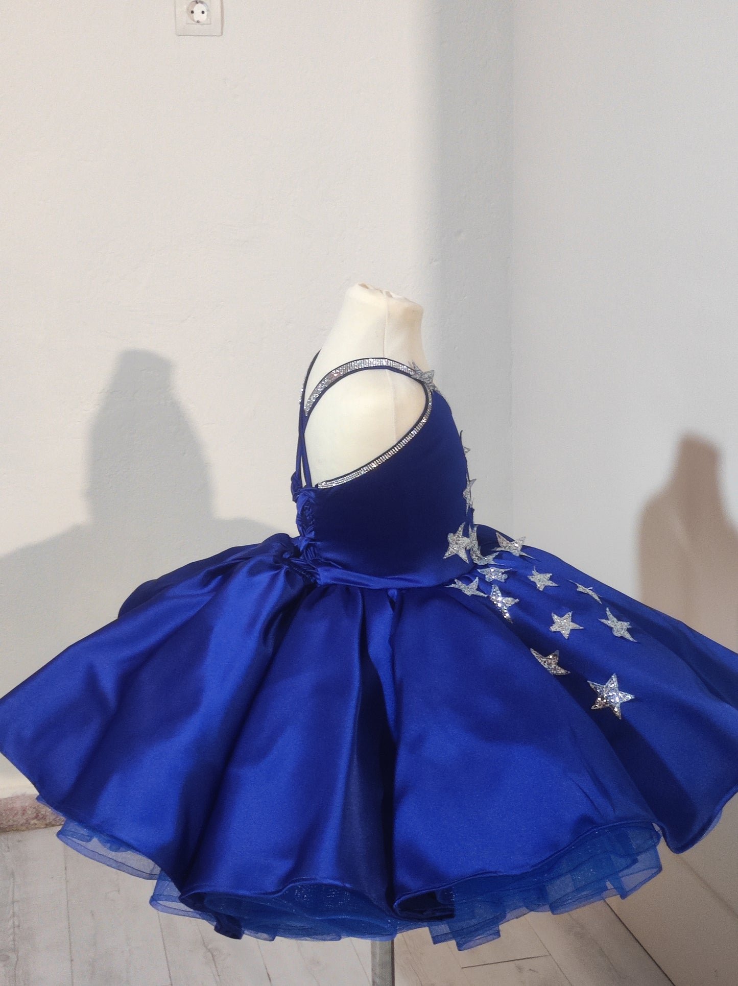 Blue Satin Midnights Dress| Taylor Inspired Star dress | Satin Star Dress/double puffiness