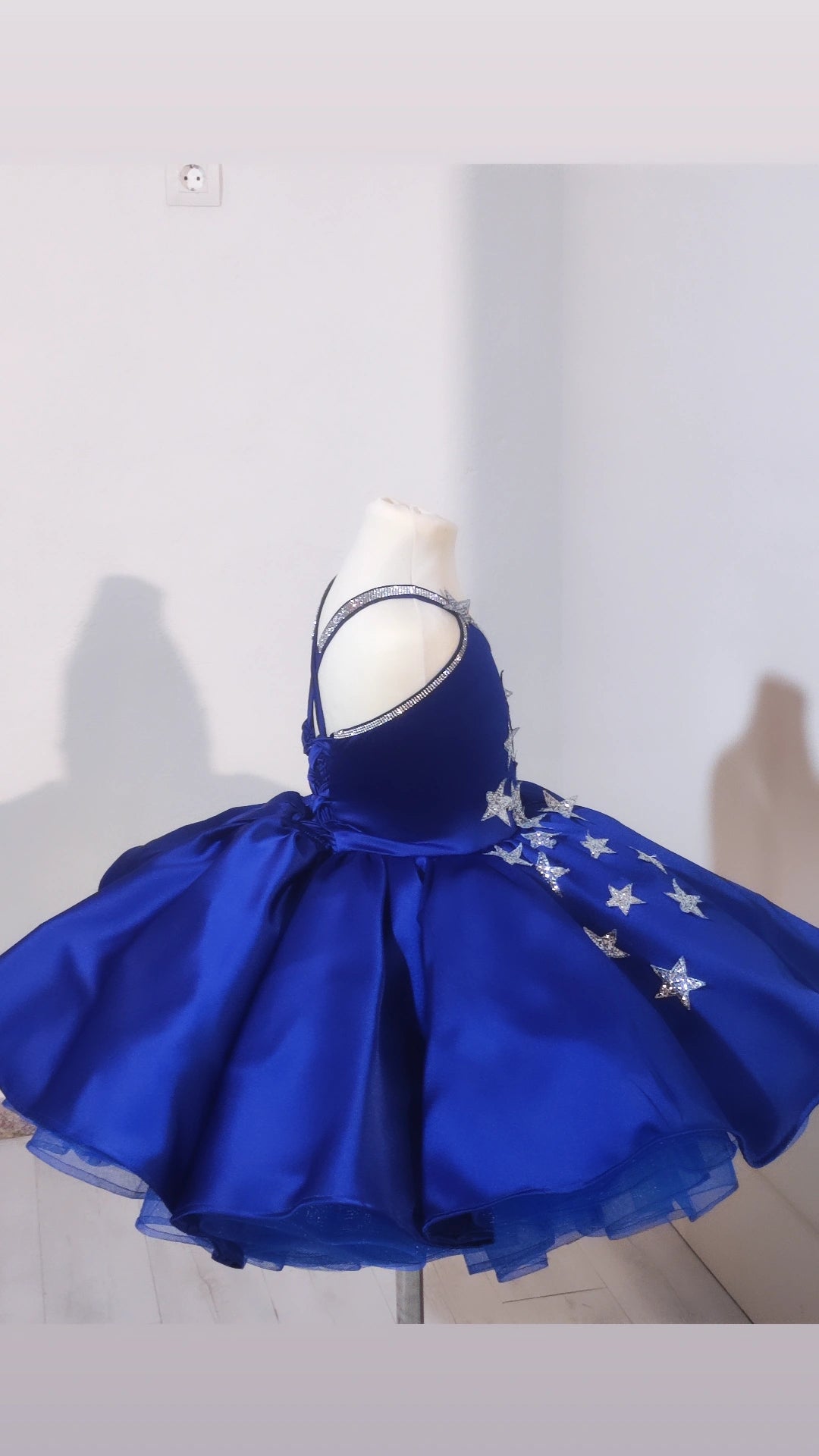 Blue Satin Midnights Dress| Taylor Inspired Star dress | Satin Star Dress/double puffiness