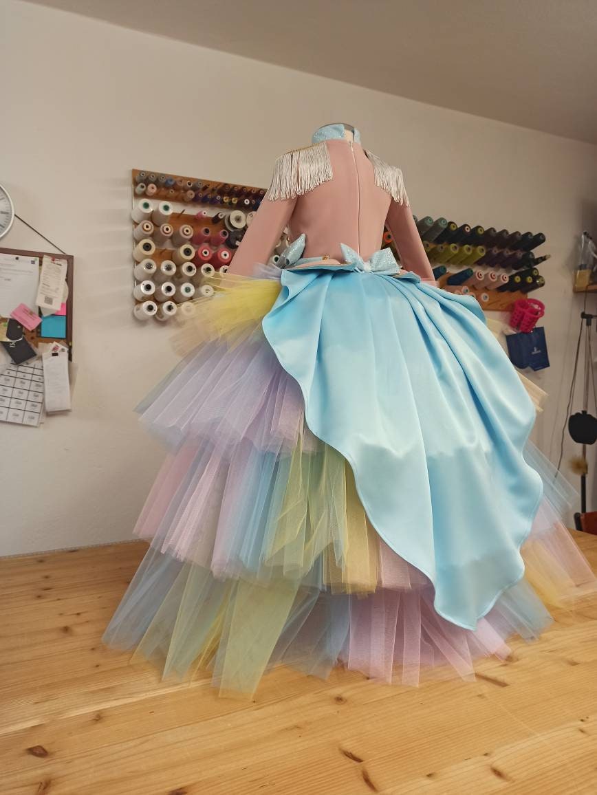 Girl nutcracker costume,Colorfull Girl Dress,Pastel colour Dress,tutu circus dress,Glimmer Nutcracker