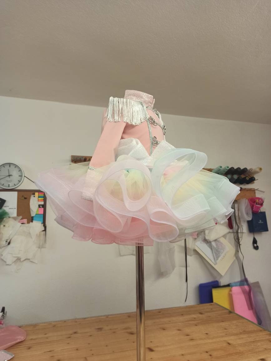 Girl nutcracker costume,girl circus outfit,soldier dress,tutu circus dress,showoman,Rainbow Circus Outfit