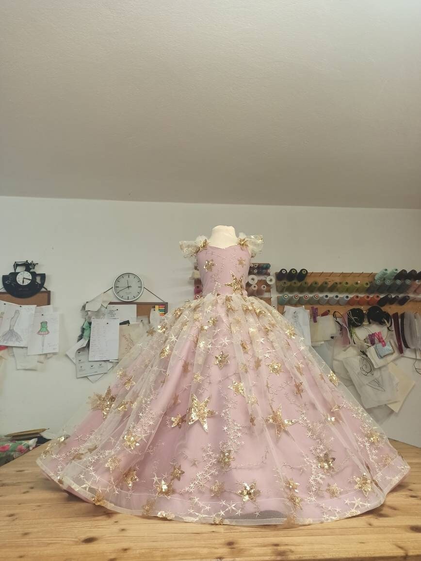 Pink Gold Star Dress