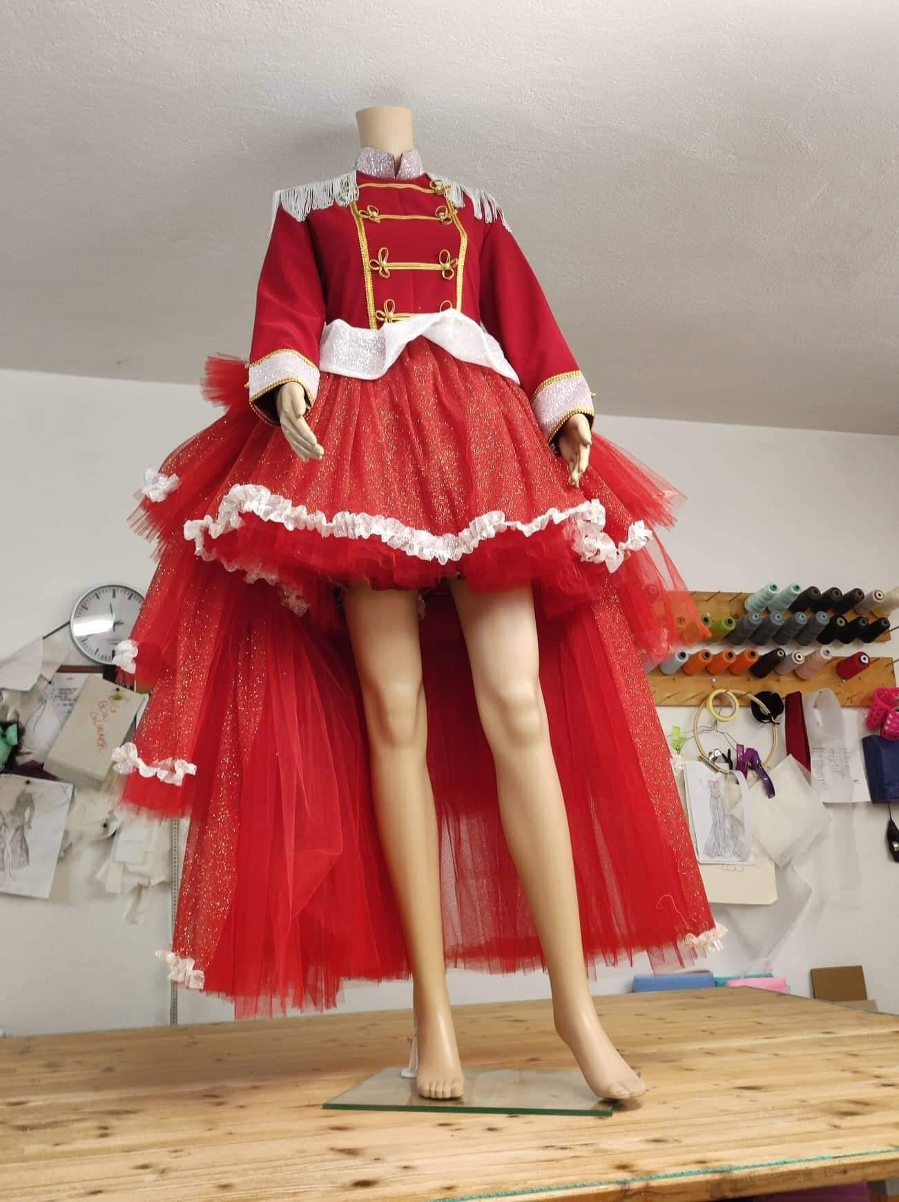 Adult Circus Outfit Soldier dress Tutu Circus Dress Showman