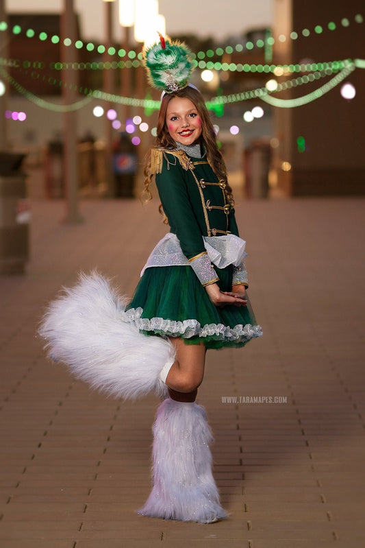 Girl Nutcracker Dress,Short Glitter Dress,"EMERALD'' Nutcracker Dress