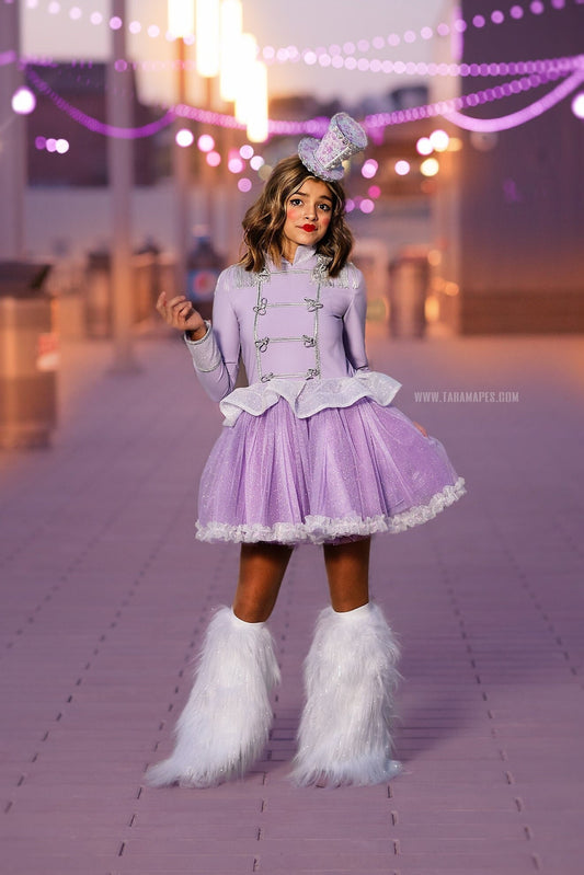 Girl Nutcracker Dress,Short Glitter Dress,"LILAC'' Nutcracker Dress