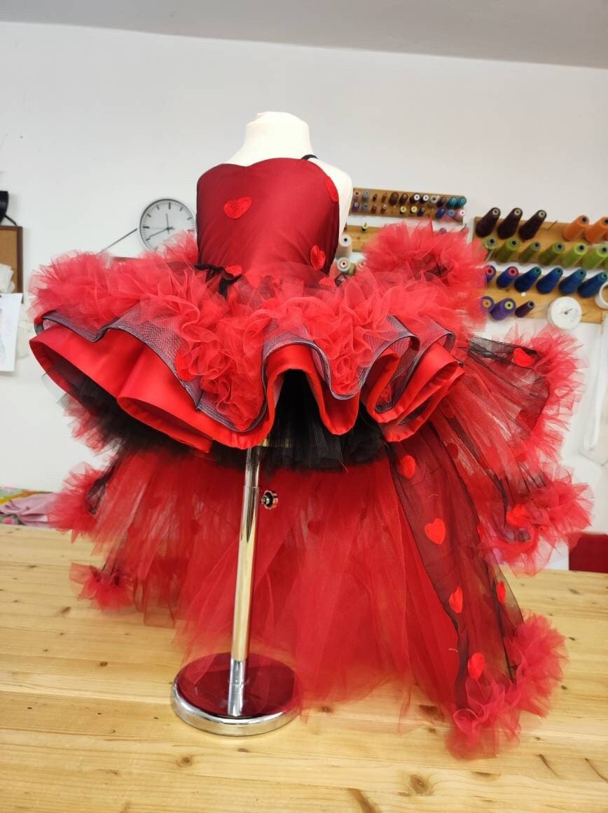 Valentines outfit ,heart dress ,red dress ,baby valentines, valentines dress,luxury valentines dress