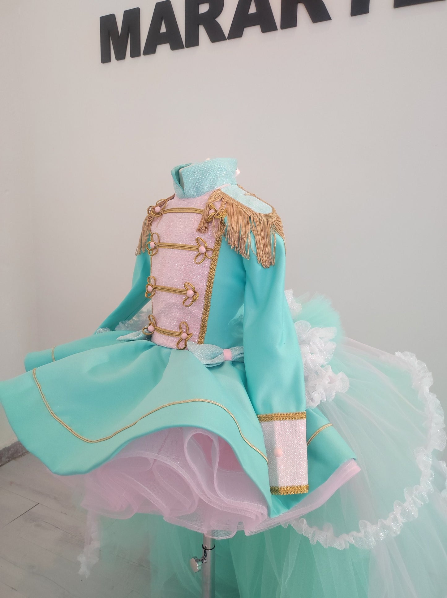 Girl nutcracker costume,mint-green nutcracker dress,pageant dress,photoshoot dress