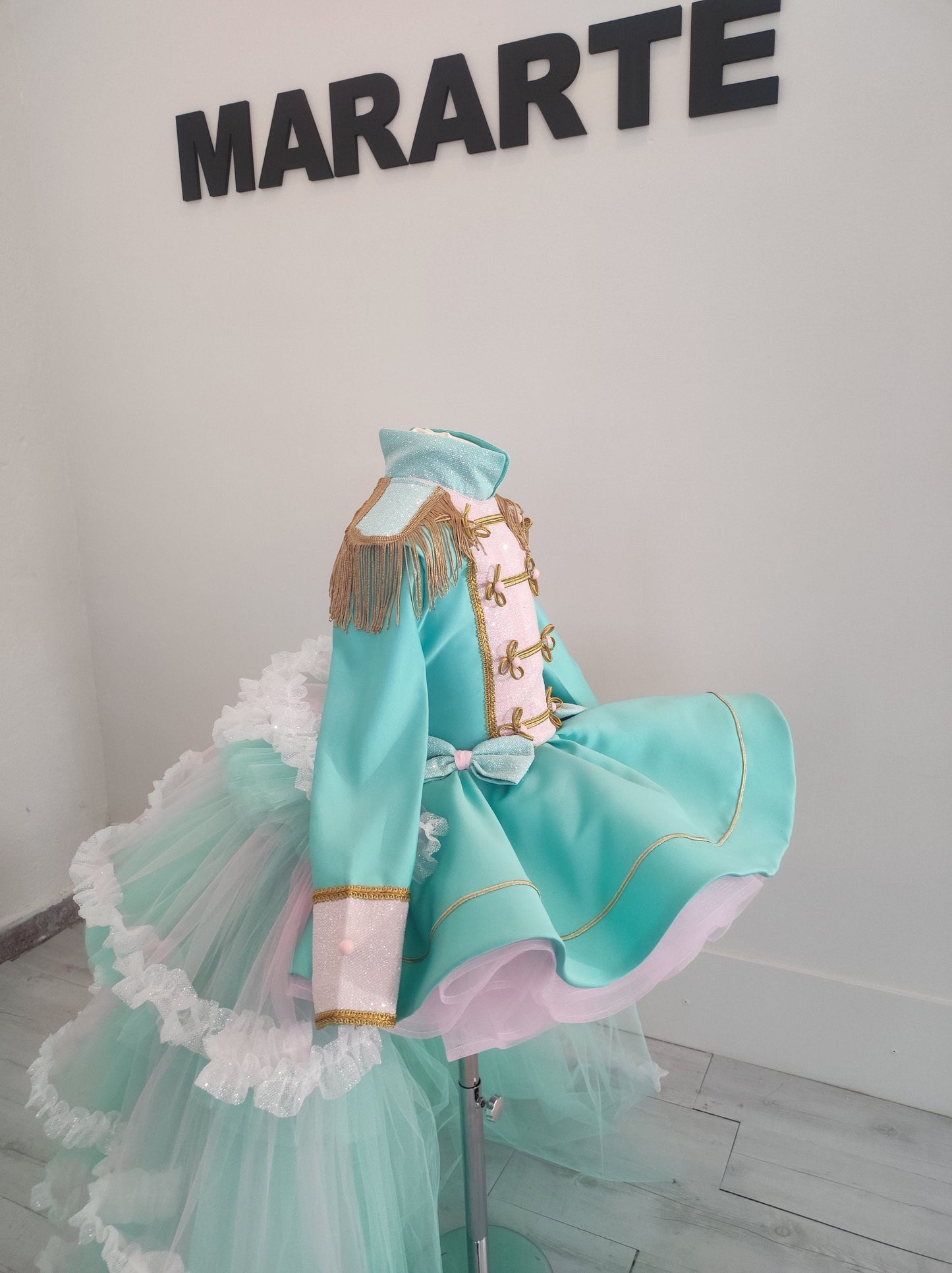 Girl nutcracker costume,mint-green nutcracker dress,pageant dress,photoshoot dress