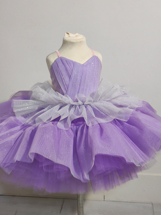 Lilac ruffled dress,Short Version