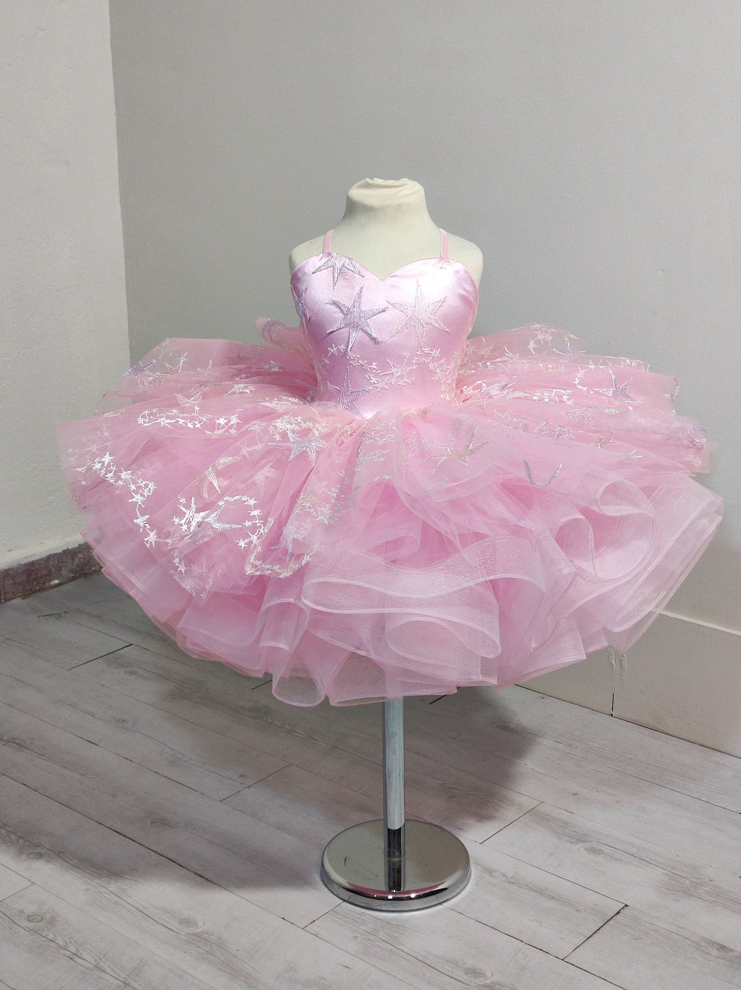 Pink star Dress,short pink star dress