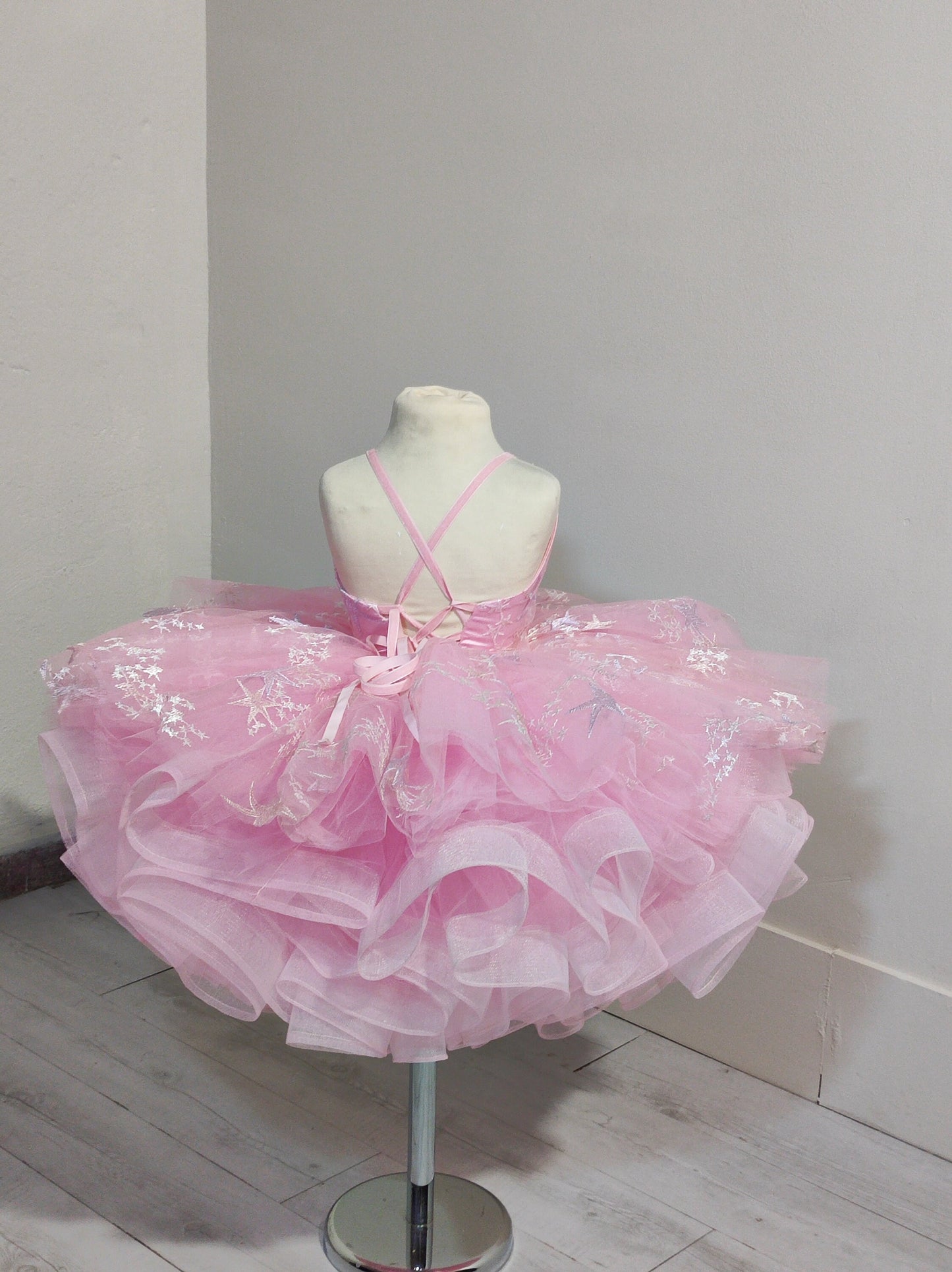 Pink star Dress,short pink star dress