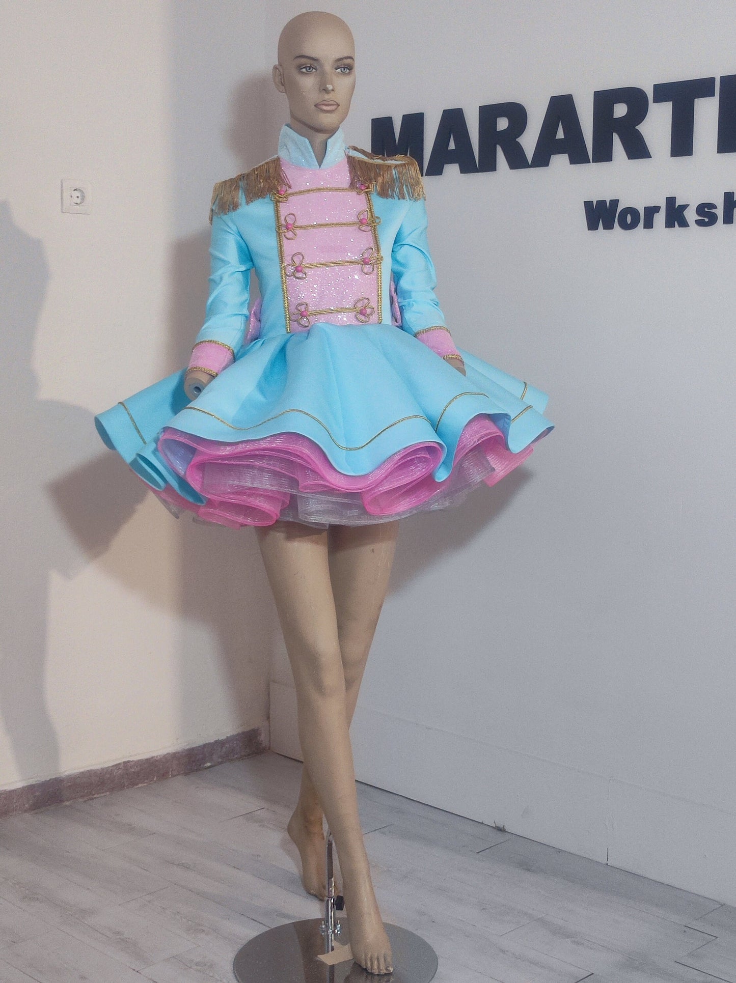 Girl nutcracker costume, mint-aqua nutcracker costume, Pink and mint aqua tutu Dress nutcracker