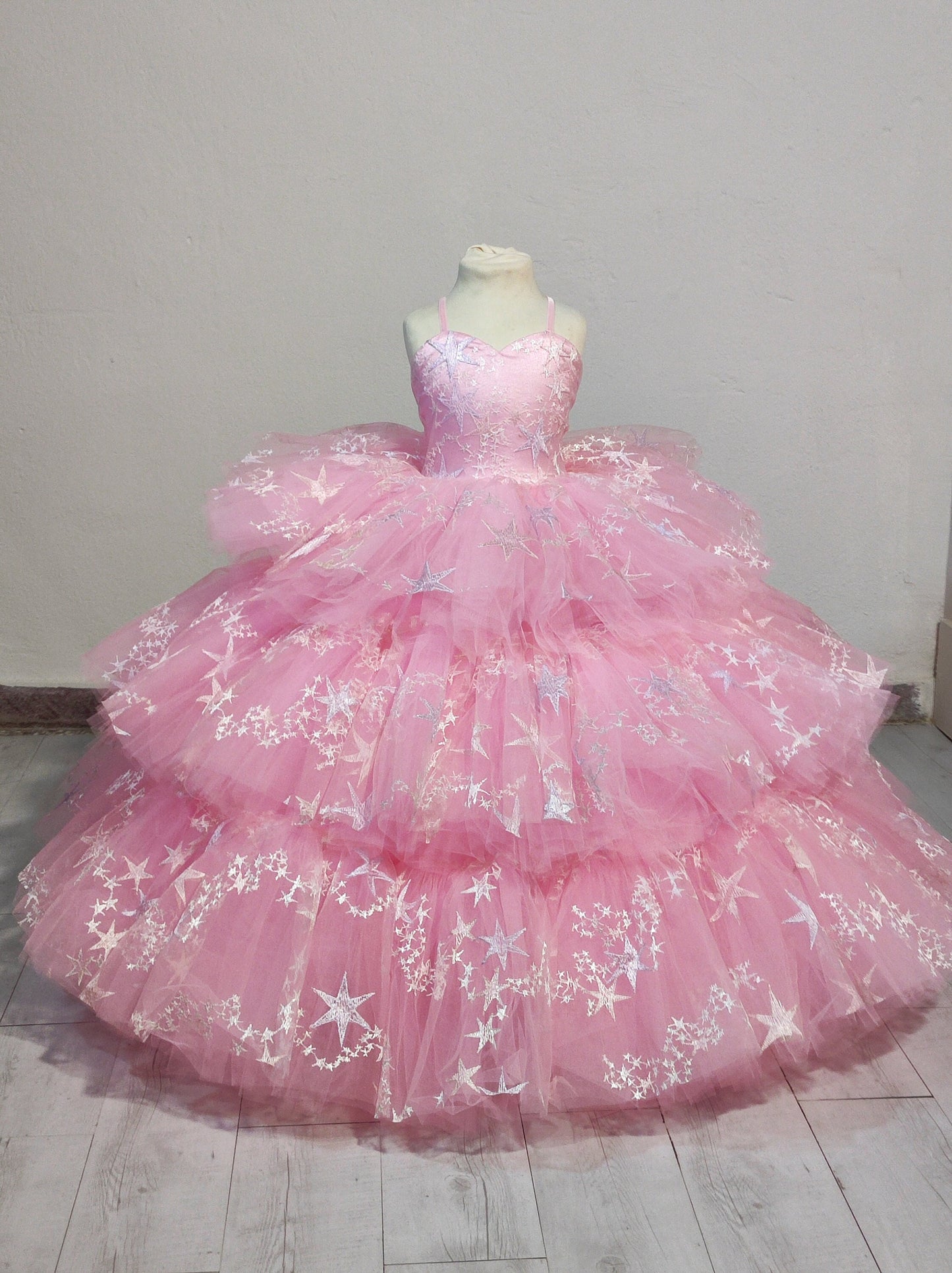 Pink star Dress,long gown