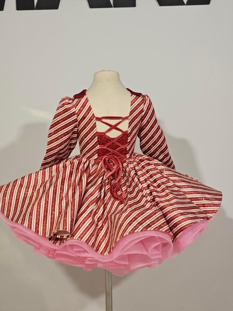 Christmas dress,cane cone candy dress