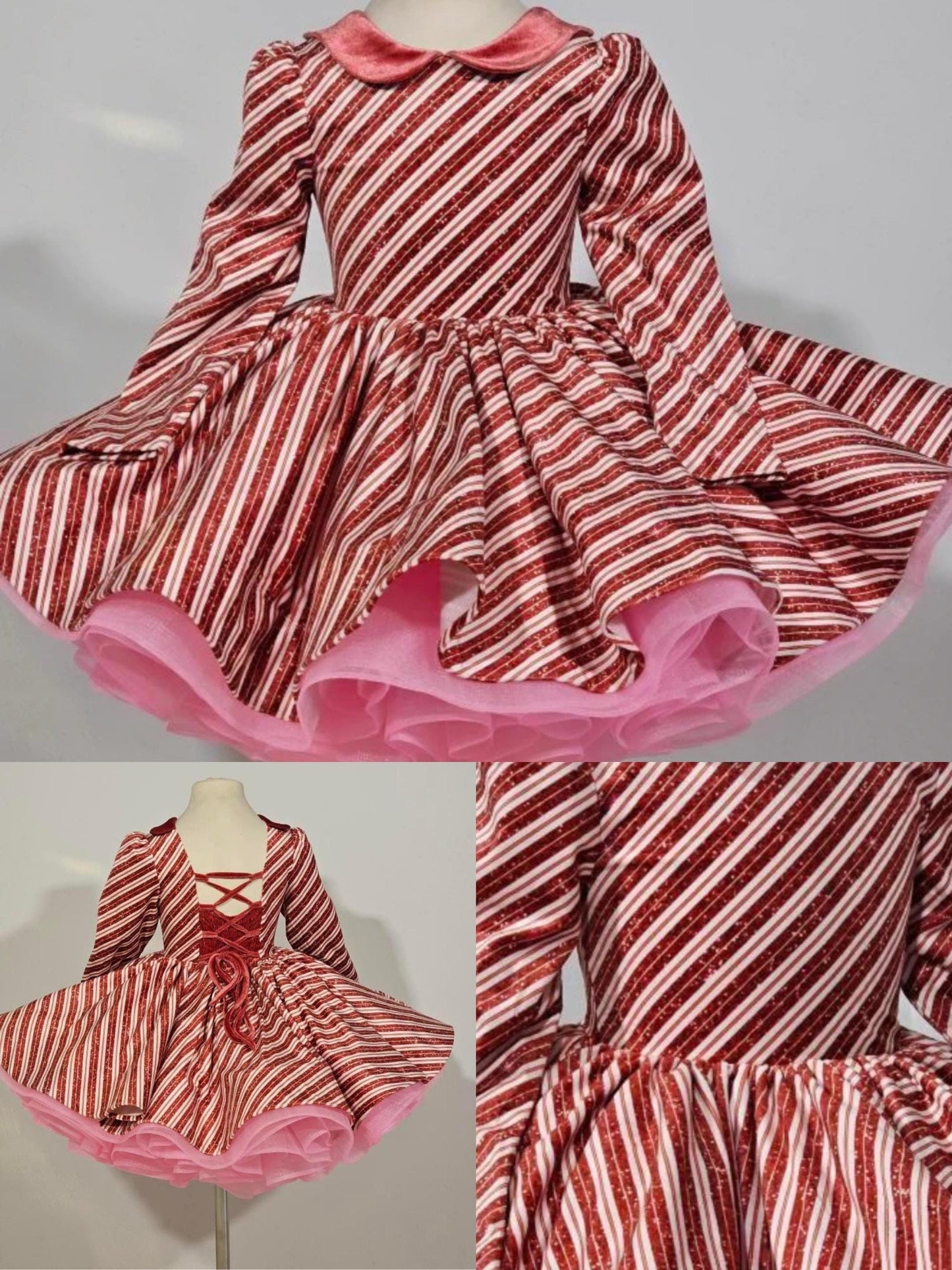 Christmas dress,cane cone candy dress