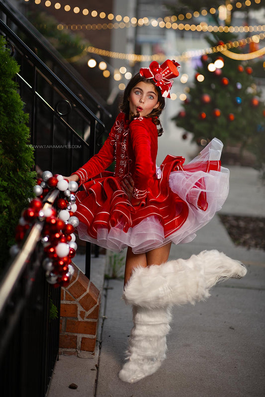 Girl nutcracker costume, Girl circus outfit, Soldier dress, Tutu circus dress, Showwoman, white-red Circus Outfit