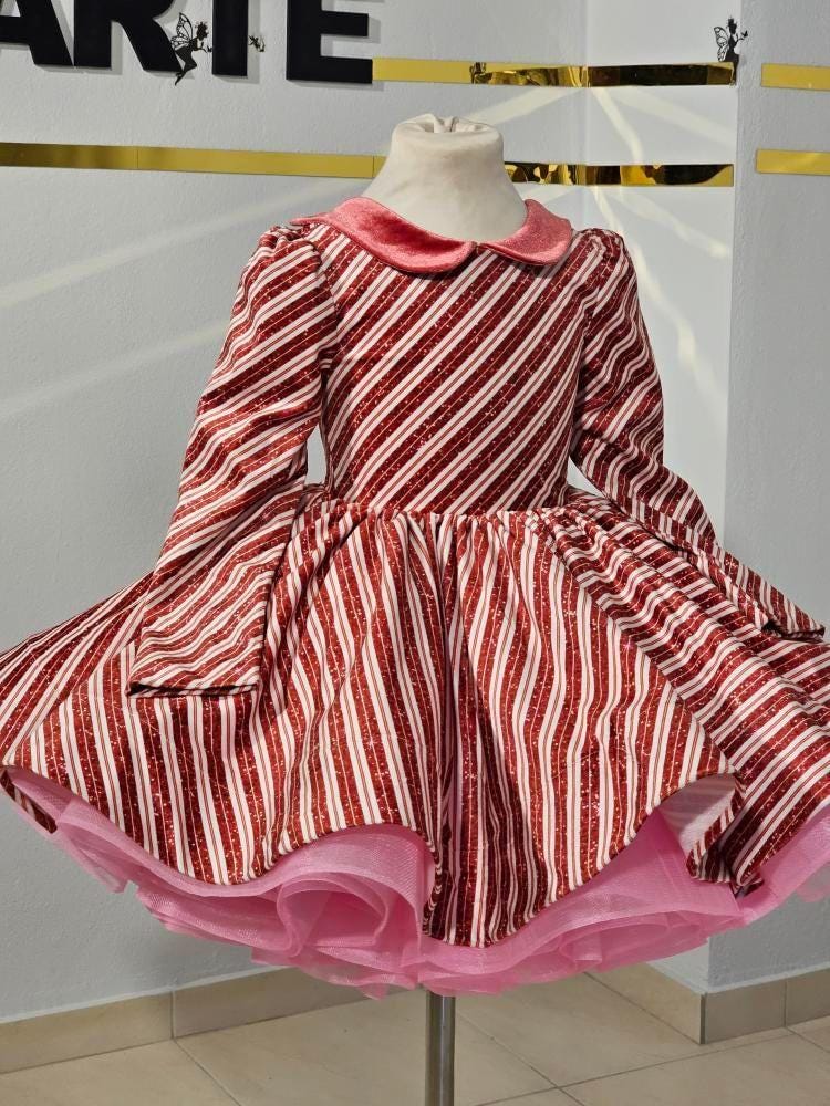 Christmas dress,cane cone candy dress