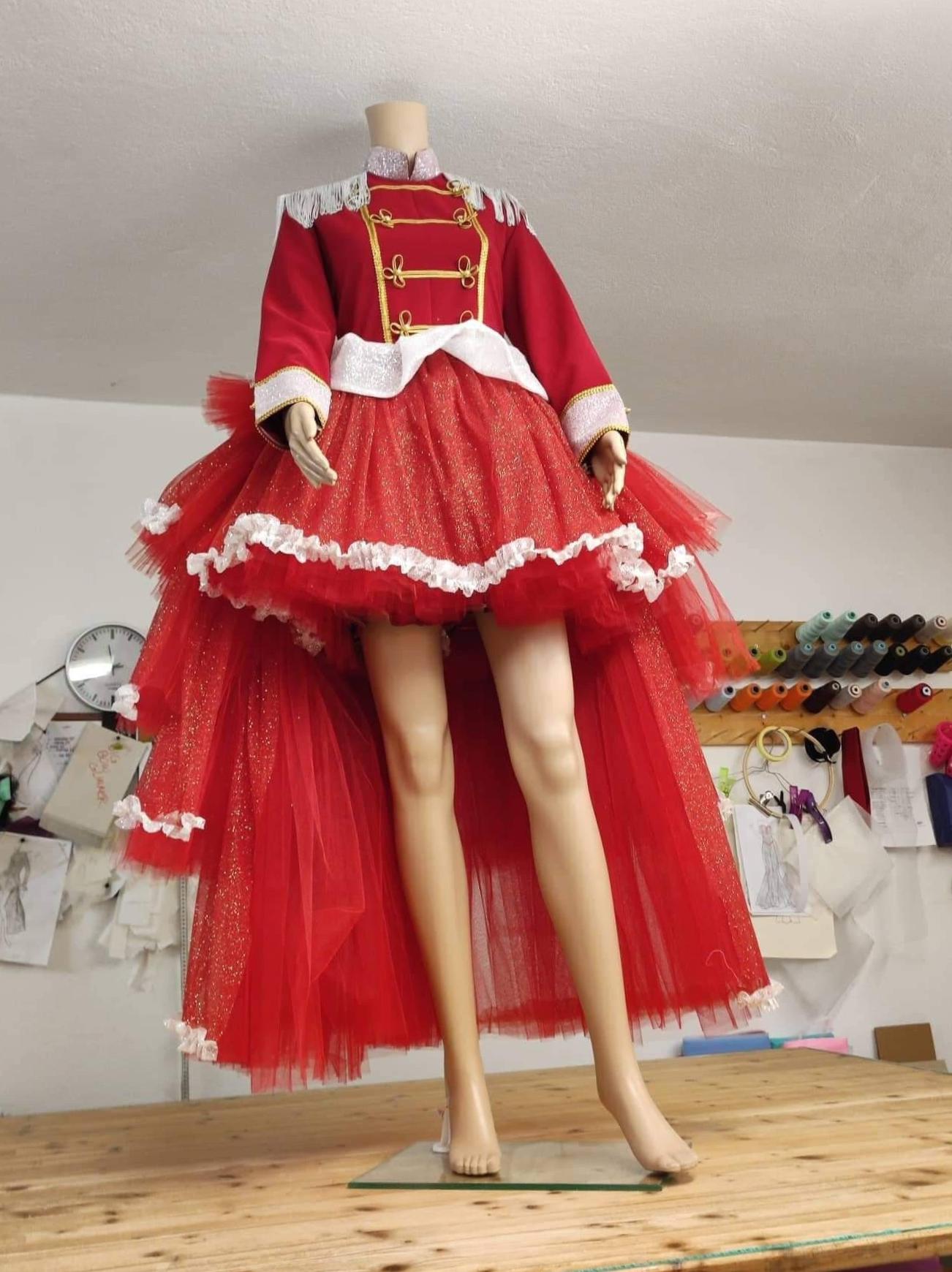 Women's Red White Nutcracker Dress