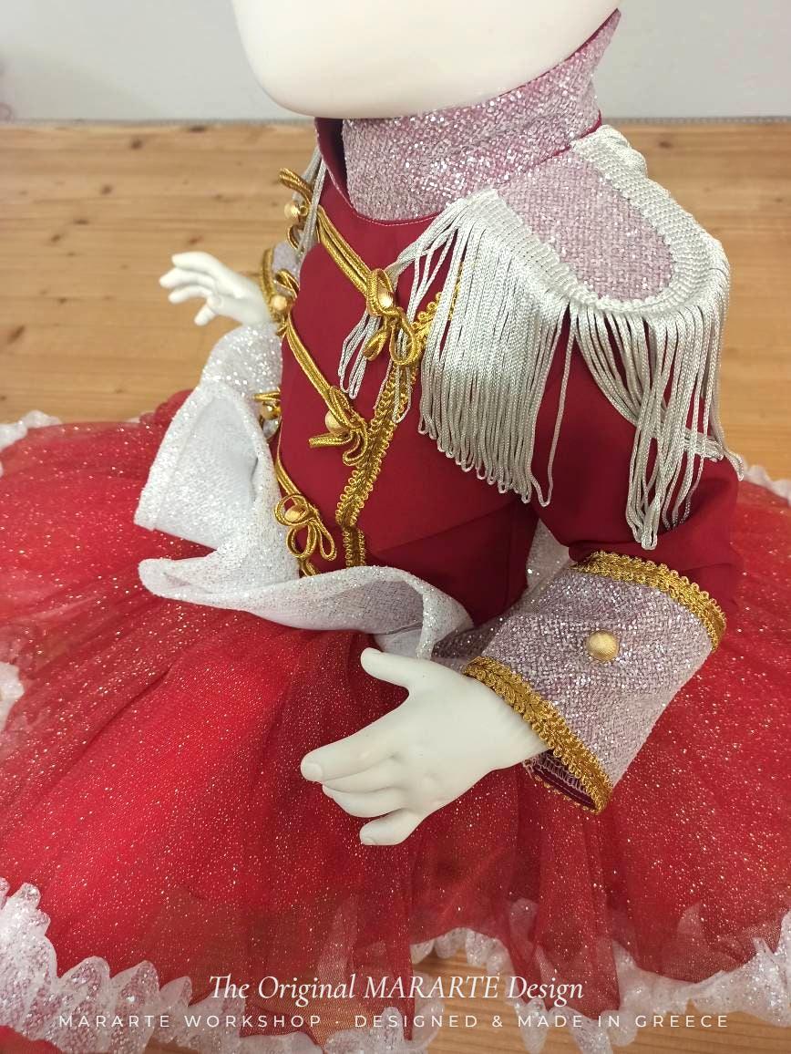 Baby Red Fire Nutcracker Dress with Removable Train – photo 4