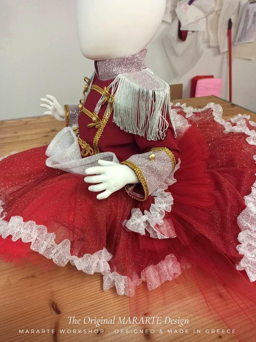 Baby Red Fire Nutcracker Dress with Removable Train – photo 6