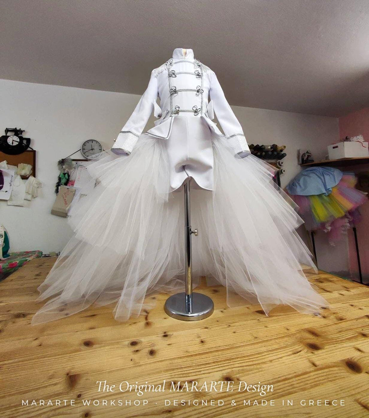 The White Shine Nutcracker Romper with Removable Train – photo 2