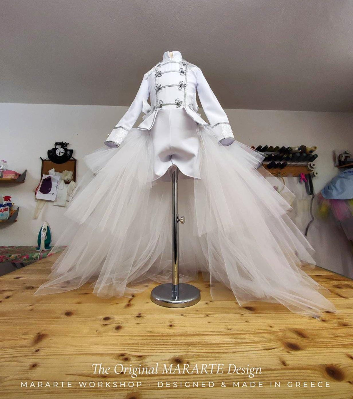The White Shine Nutcracker Romper with Removable Train – photo 6