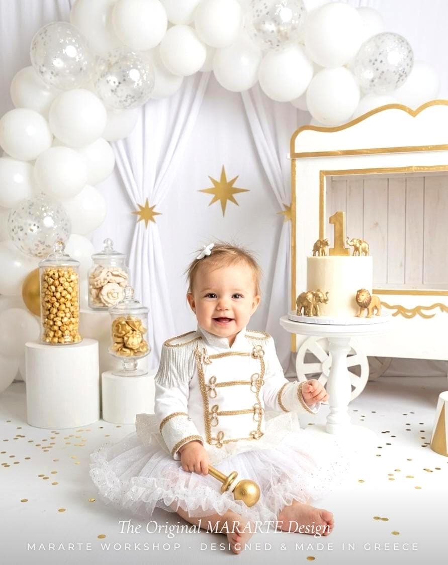 Baby White & Gold Nutcracker Dress – The Original MARARTE Design