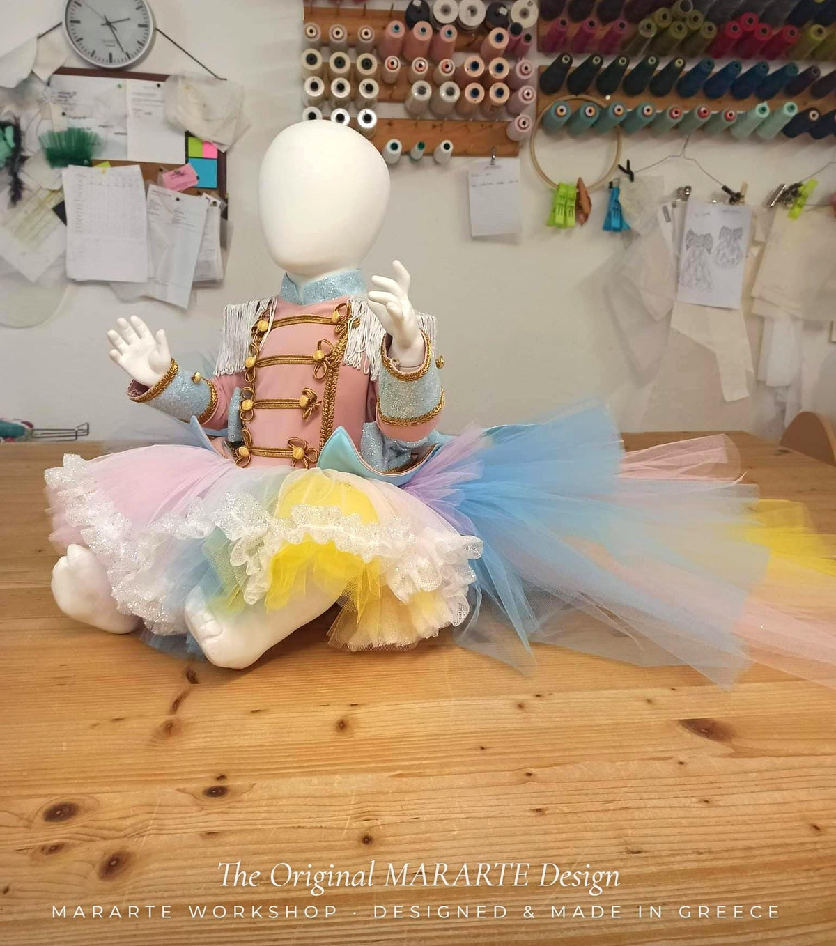Baby Glimmer Nutcracker Romper with Removable Train – The Original MARARTE Design