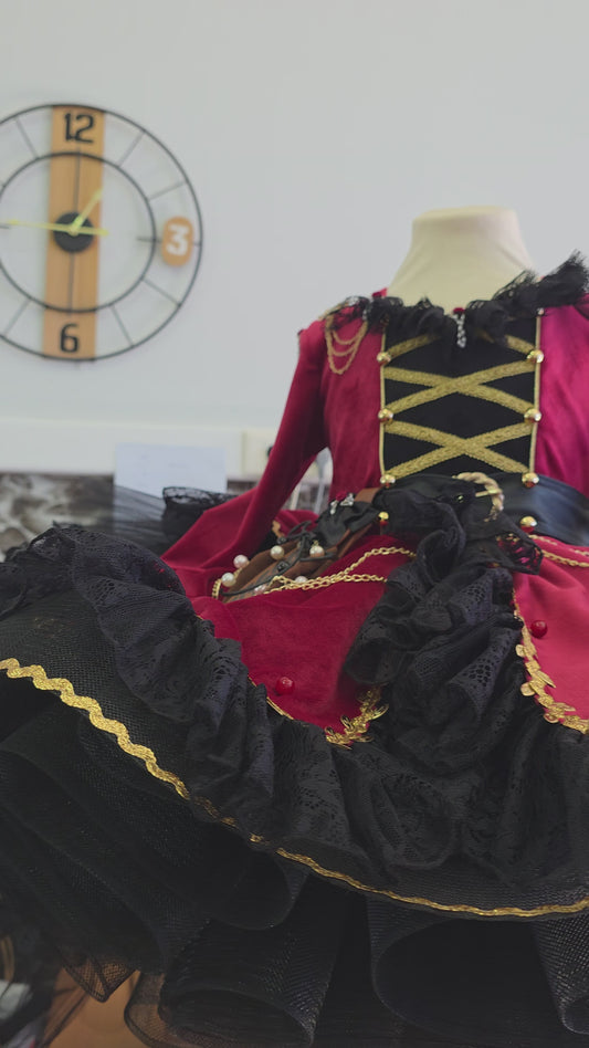 The "Black Pearl "pirate  Princess With Removable Train -Preorders 👸🏴‍☠️🎀