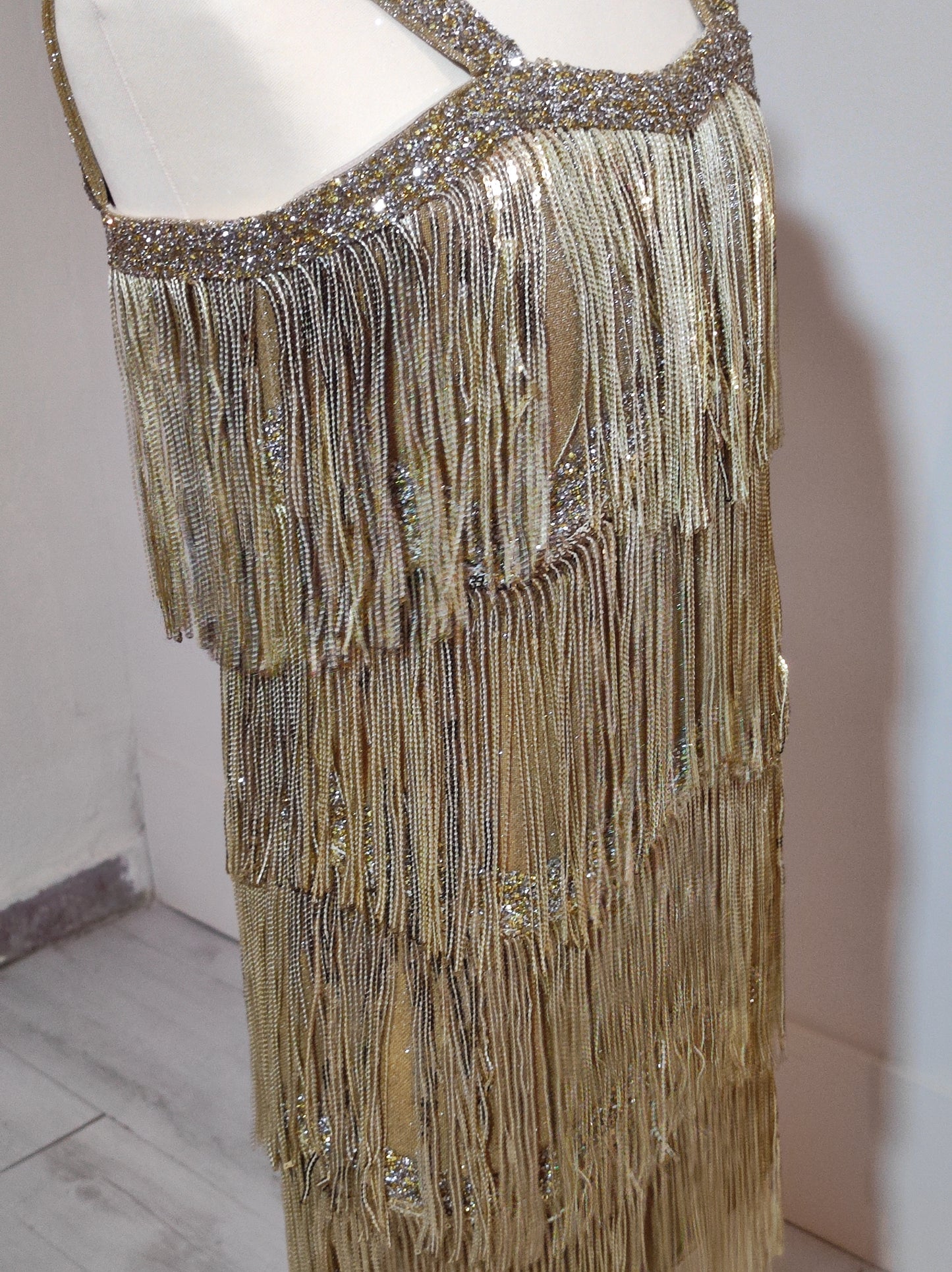 Gold Fringe Dress