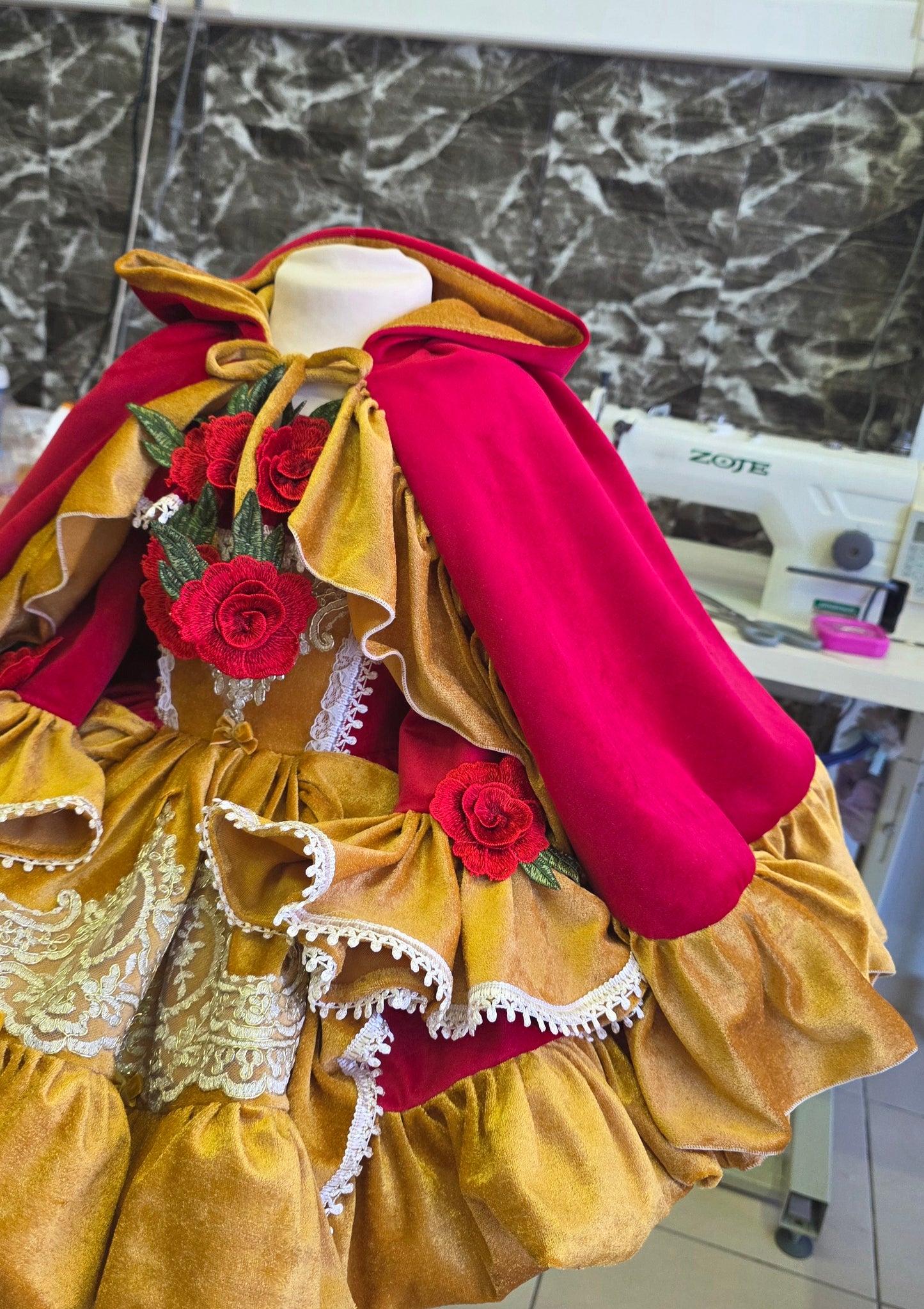 Enchanted Christmas Belle Dress with Cape -PREORDERS