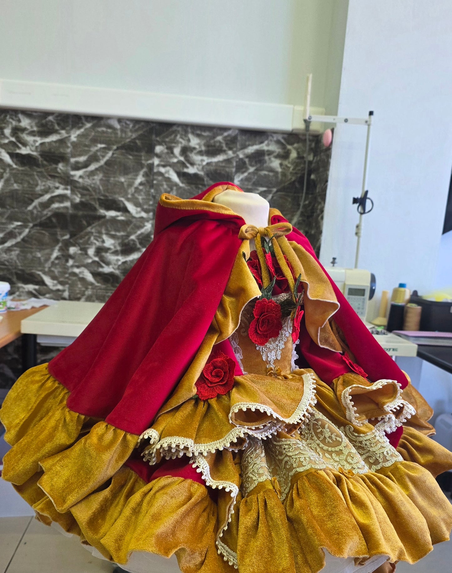 Enchanted Christmas Belle Dress with Cape -PREORDERS