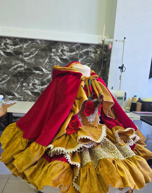 Enchanted Christmas Belle Dress with Cape -PREORDERS