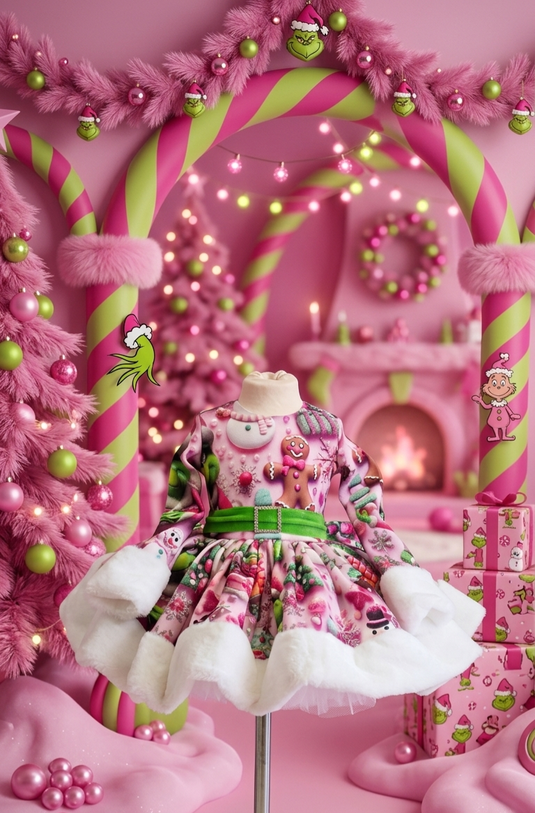 Pink Grinchmas cute dress-PREORDERS