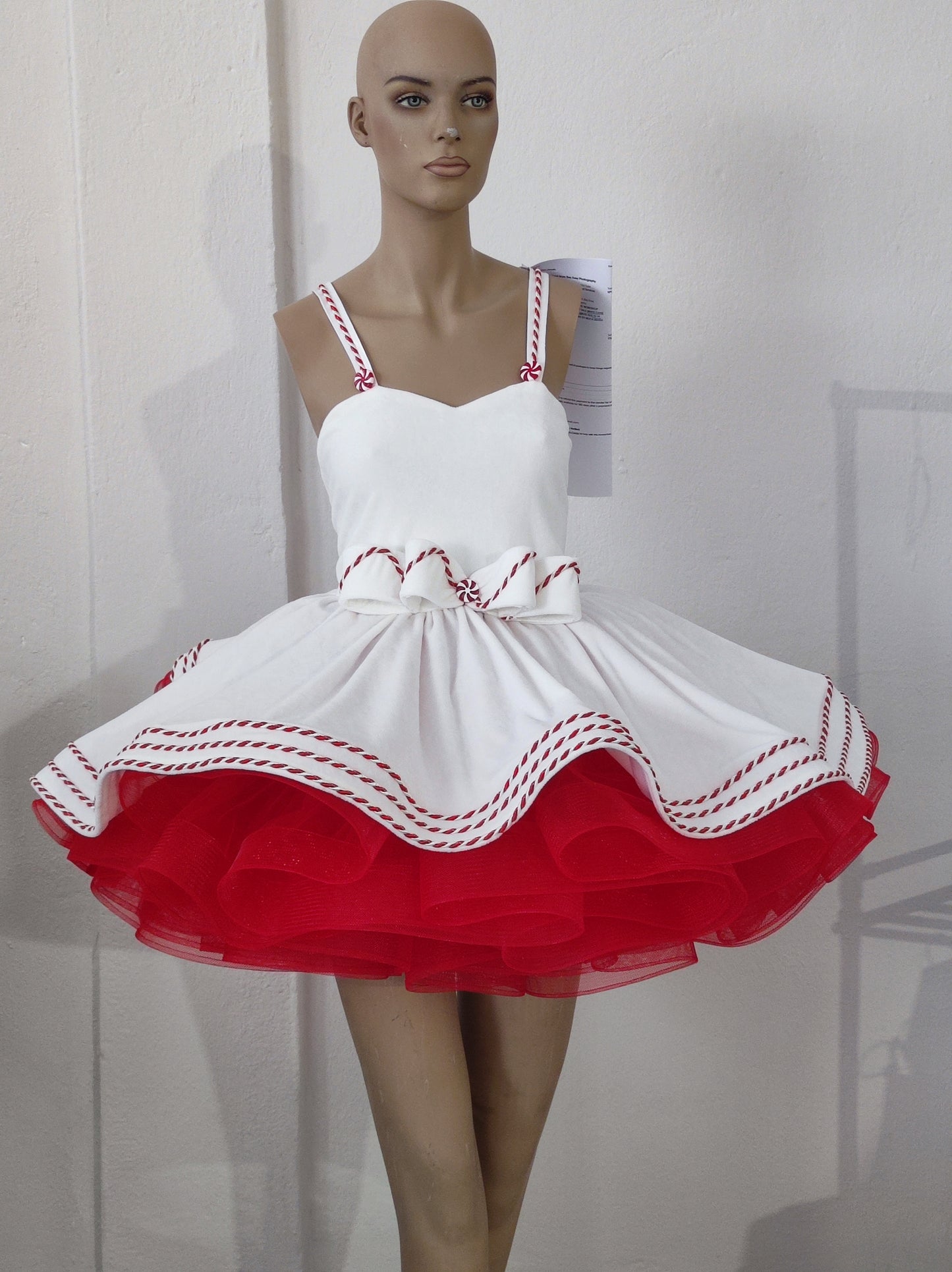 Christmas White Cane Cone dress-preorderd