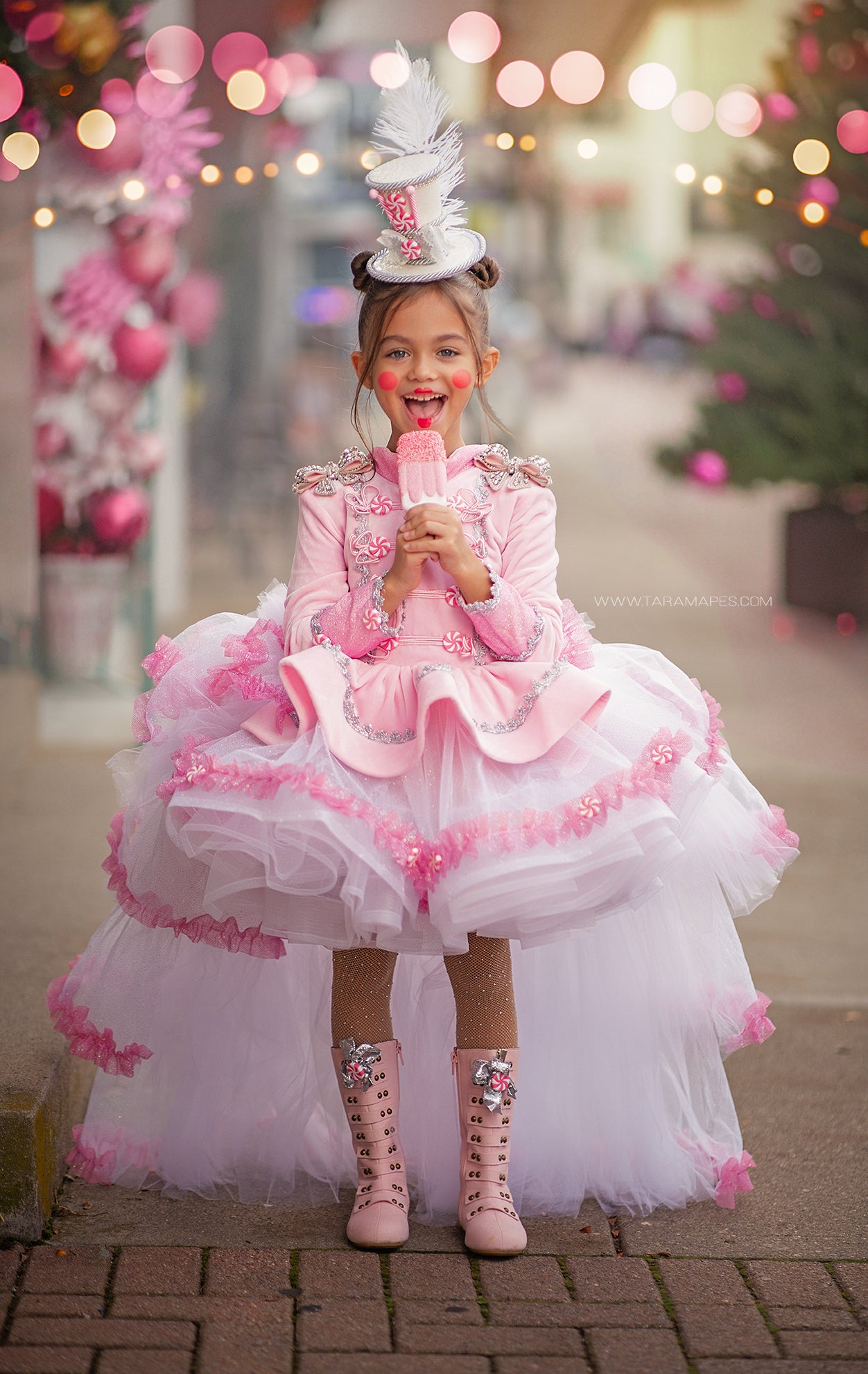 "Peppermint kisses" Nutcracker dress with train-preorders