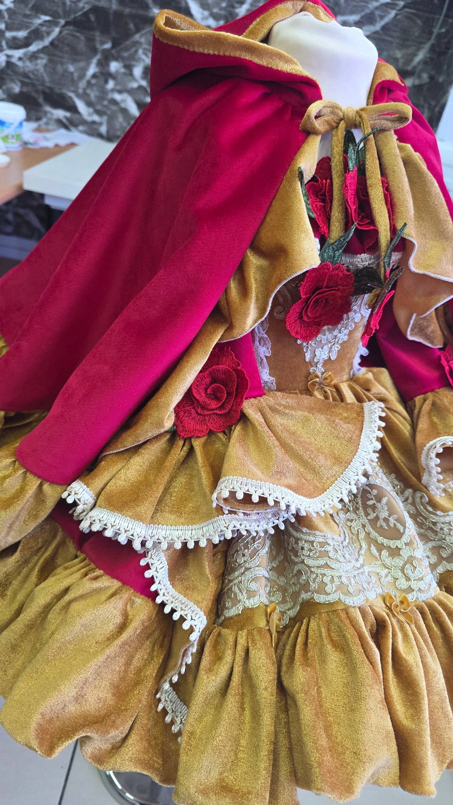 Enchanted Christmas Belle Dress with Cape -PREORDERS