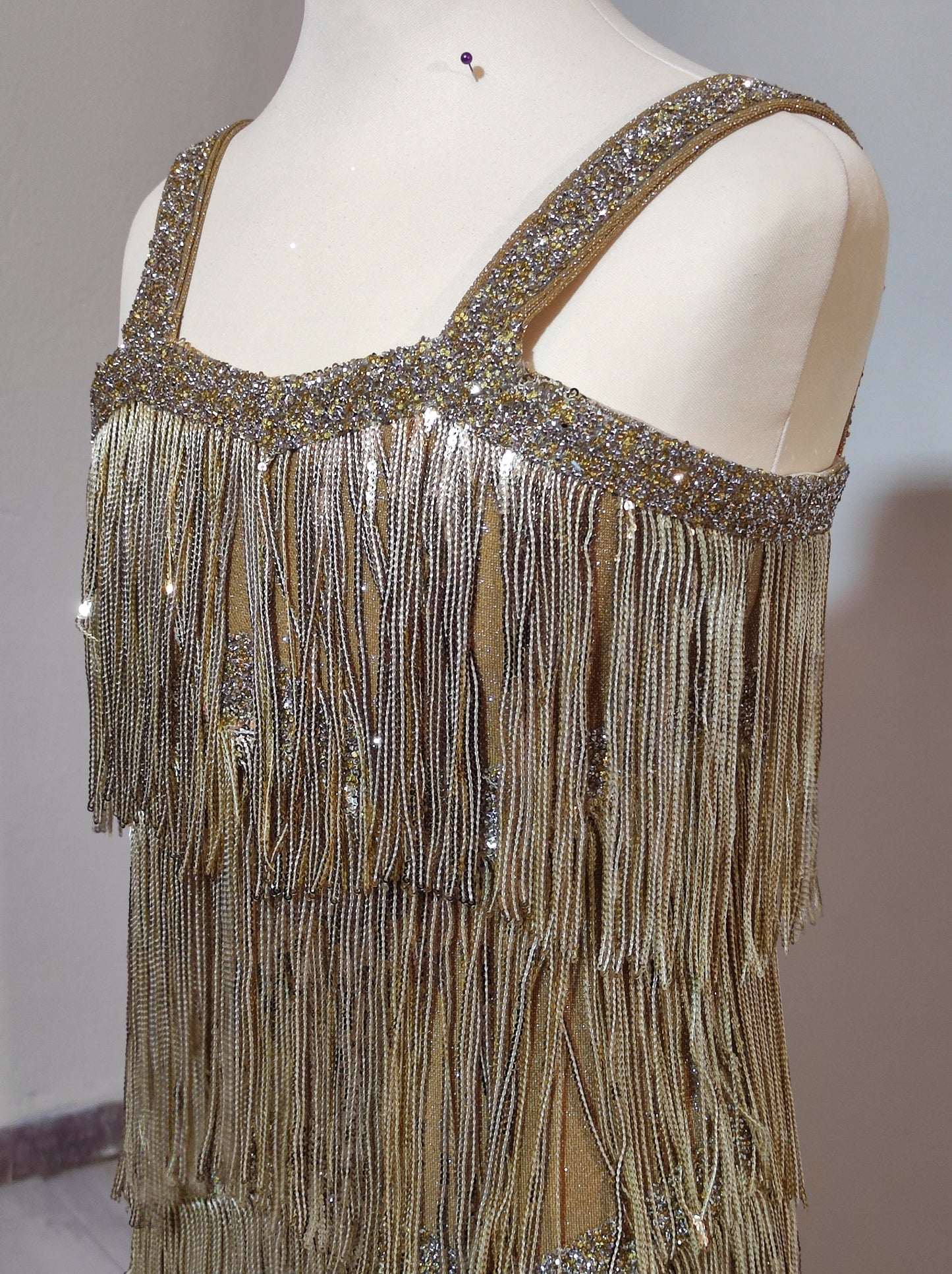 Gold Fringe Dress