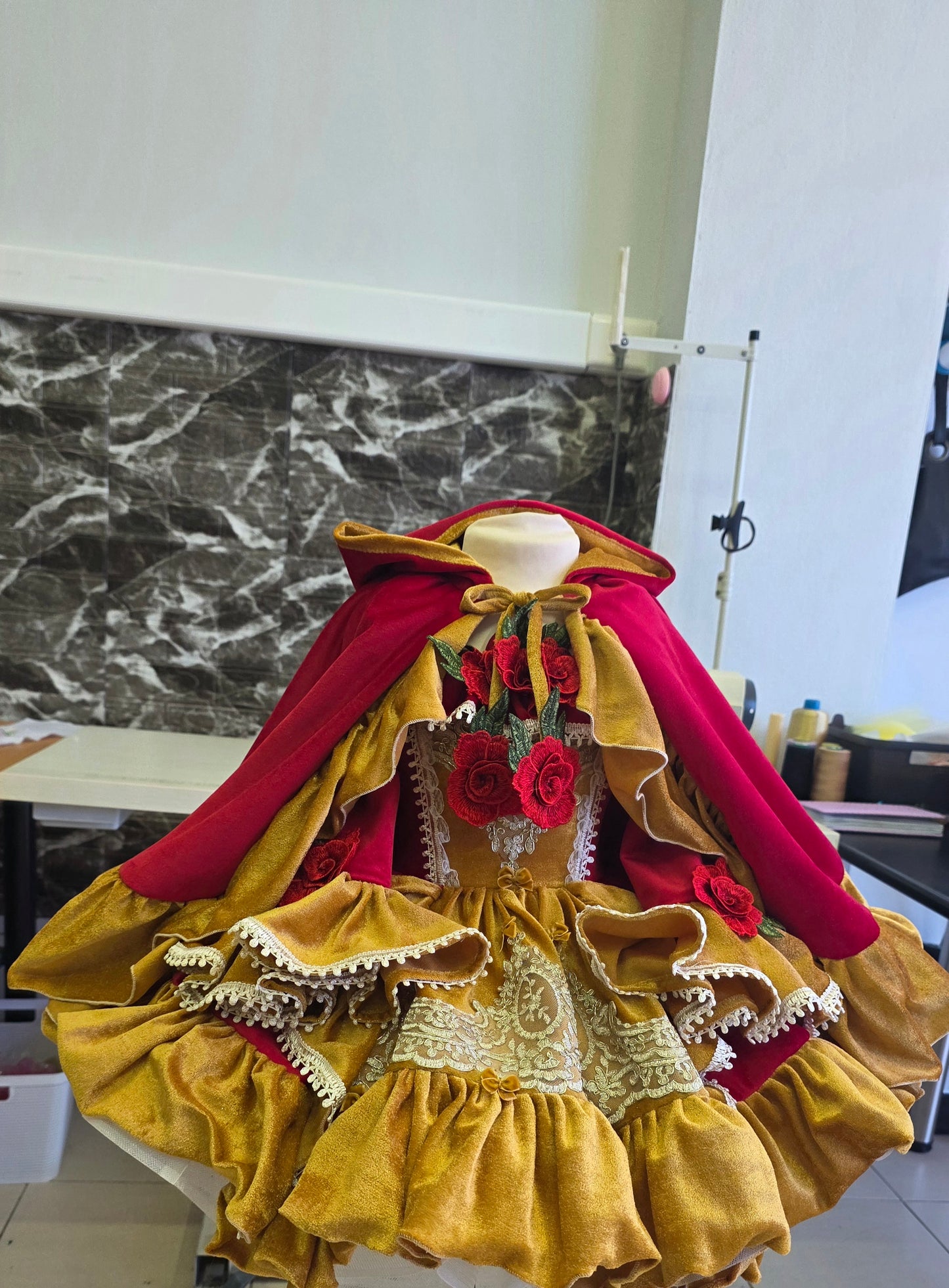Enchanted Christmas Belle Dress with Cape -PREORDERS