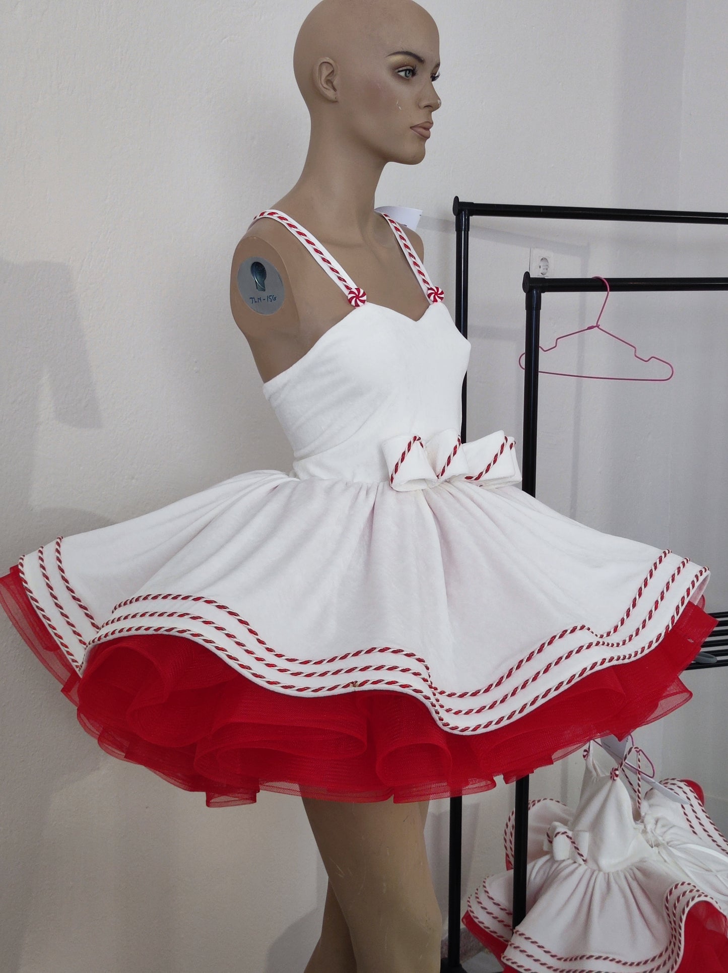 Christmas White Cane Cone dress-preorderd